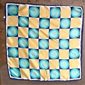 Vintage Circular Print Square Silk Scarf - 20 x 20"